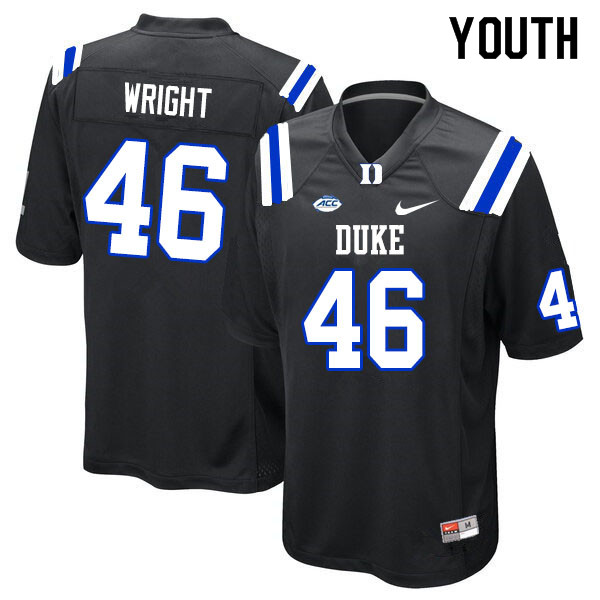 Youth #46 Aaron Wright Duke Blue Devils College Football Jerseys Sale-Black